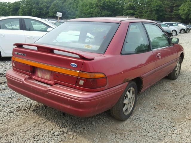 1FASP11J0SW238938 - 1995 FORD ESCORT LX RED photo 4