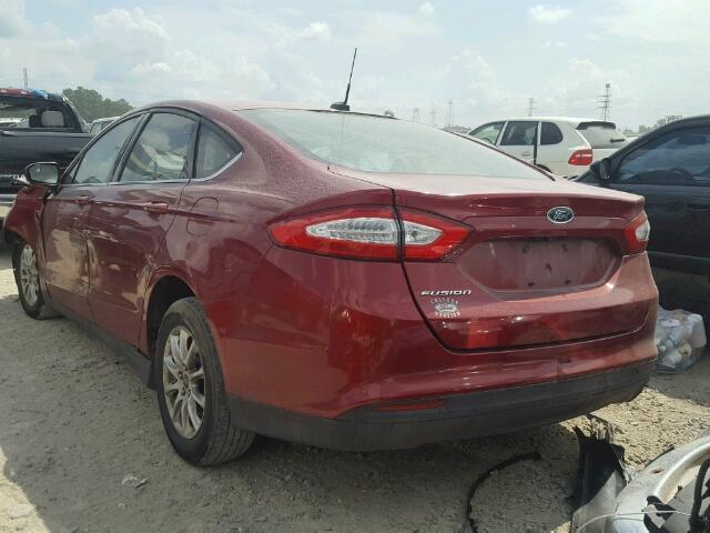 3FA6P0G79GR302959 - 2016 FORD FUSION S RED photo 3