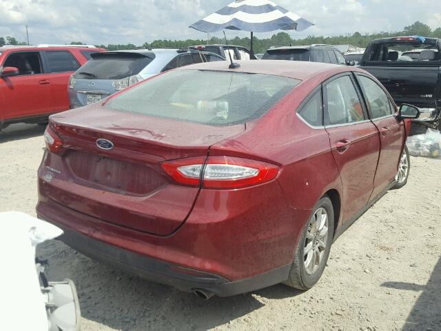 3FA6P0G79GR302959 - 2016 FORD FUSION S RED photo 4