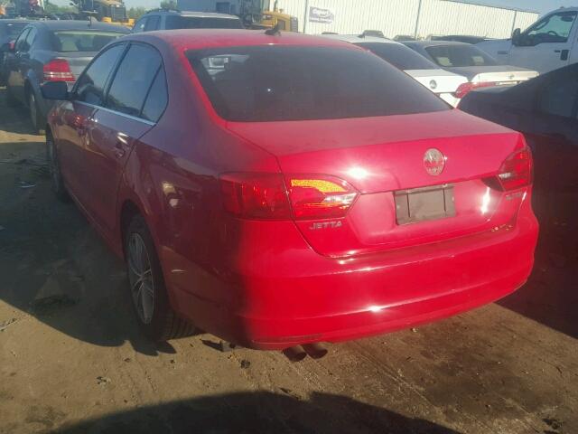 3VWDX7AJ3DM360229 - 2013 VOLKSWAGEN JETTA SE 红色 照片 3