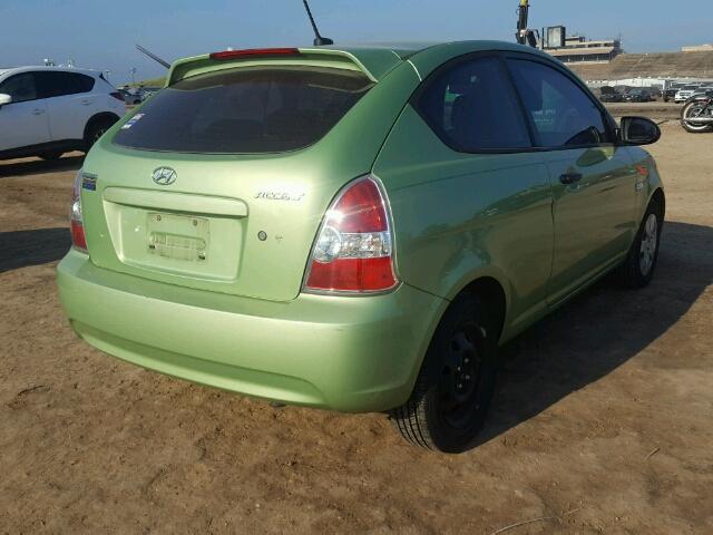 KMHCM36C89U139721 - 2009 HYUNDAI ACCENT GREEN photo 4