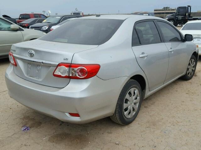 JTDBU4EE4B9160065 - 2011 TOYOTA COROLLA BA SILVER photo 4