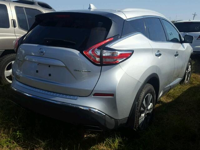 5N1AZ2MH2GN169094 - 2016 NISSAN MURANO SILVER photo 4