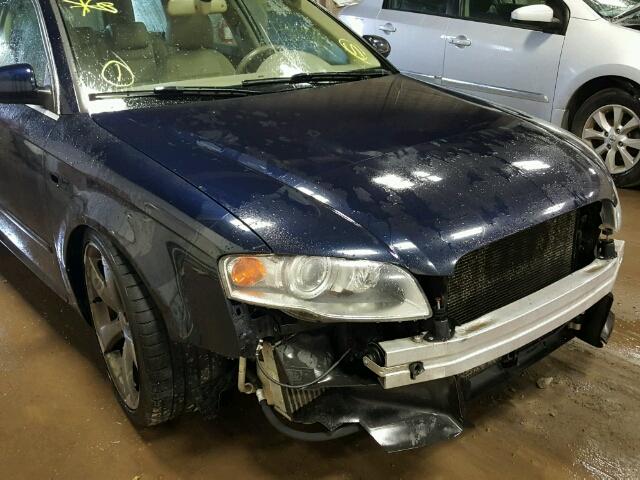 WAUKF78E28A133412 - 2008 AUDI A4 BLUE photo 9