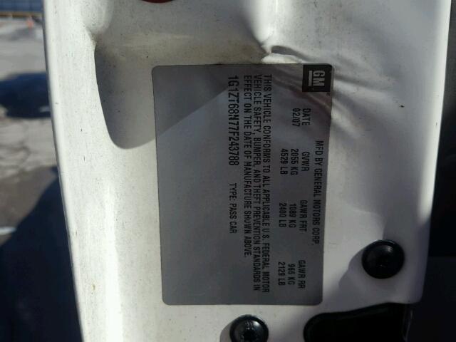 1G1ZT68N77F243788 - 2007 CHEVROLET MALIBU MAX 白色 照片 10