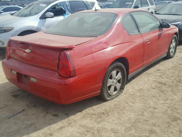 2G1WM15K069327424 - 2006 CHEVROLET MONTE CARL RED photo 4