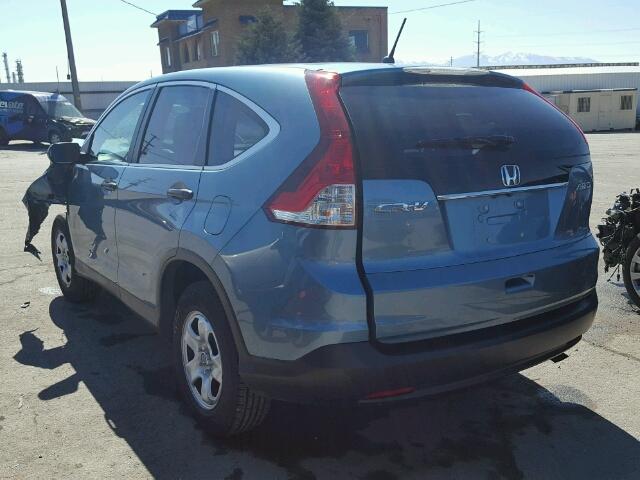 2HKRM4H33EH633099 - 2014 HONDA CR-V LX BLUE photo 3