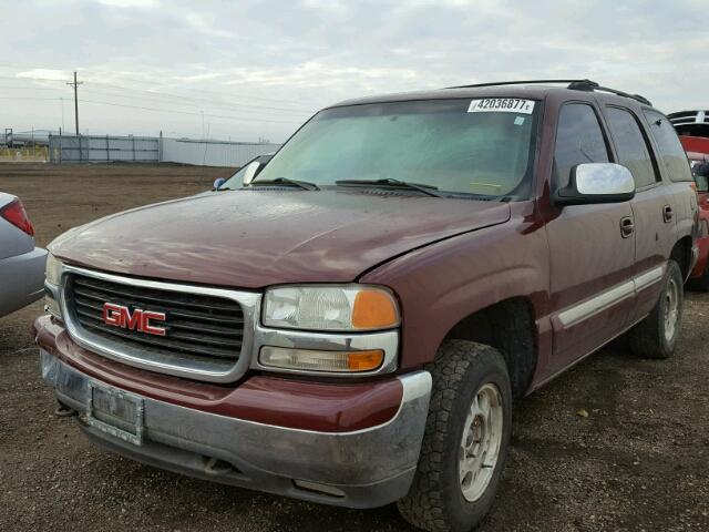 1GKEK13T2YJ133669 - 2000 GMC YUKON BURGUNDY photo 2