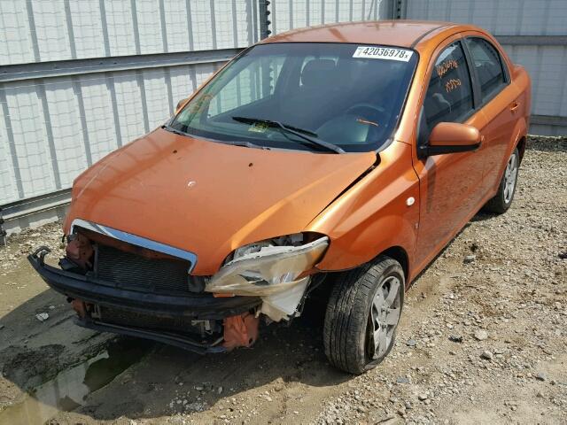 KL1TD56637B064548 - 2007 CHEVROLET AVEO BASE Նարնջագույն լուսանկար 2