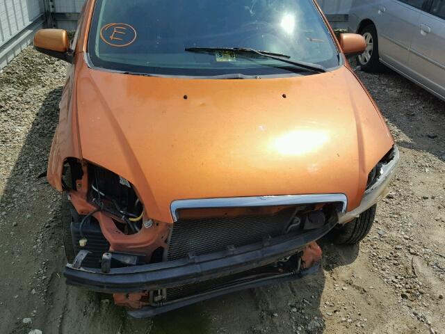 KL1TD56637B064548 - 2007 CHEVROLET AVEO BASE Նարնջագույն լուսանկար 7