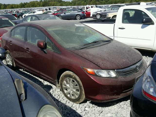 2HGFB2F5XCH606054 - 2012 HONDA CIVIC BURGUNDY photo 1