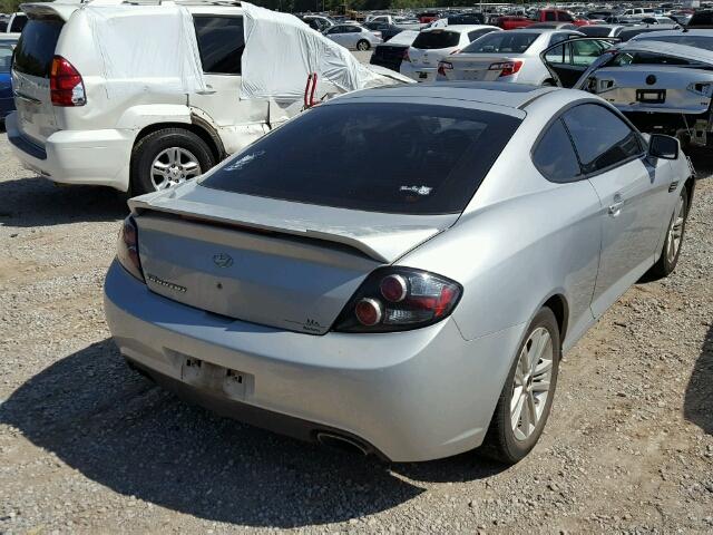 KMHHM66D98U288170 - 2008 HYUNDAI TIBURON GS SILVER photo 4