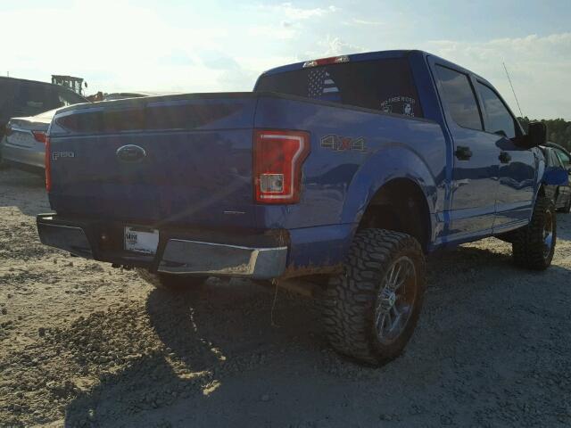 1FTEW1E84GFA87109 - 2016 FORD F150 SUPER BLUE photo 4