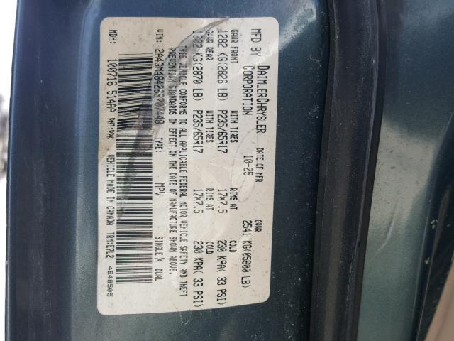 2A4GM48426R707448 - 2006 CHRYSLER PACIFICA GREEN photo 10