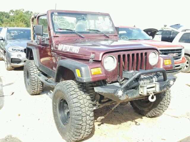 1J4FA59S91P358841 - 2001 JEEP WRANGLER / MAROON photo 1