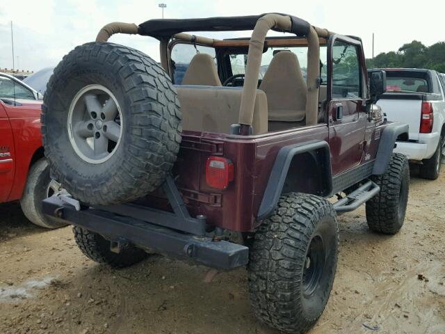 1J4FA59S91P358841 - 2001 JEEP WRANGLER / MAROON photo 4