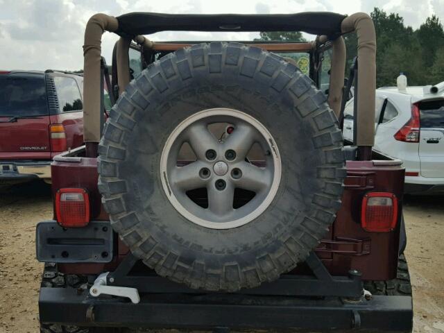 1J4FA59S91P358841 - 2001 JEEP WRANGLER / MAROON photo 9