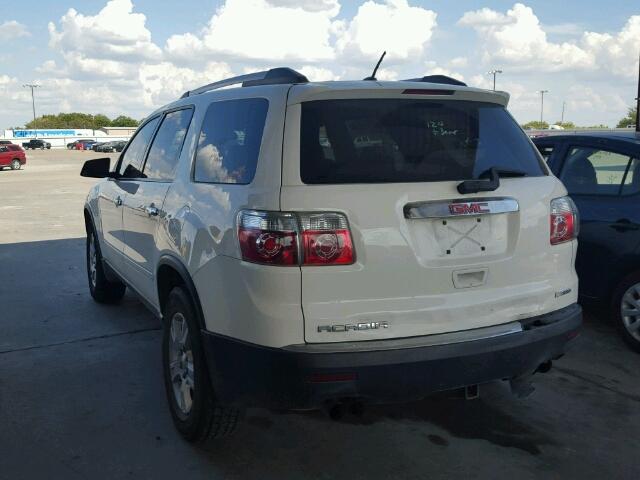 1GKLRKED9AJ149078 - 2010 GMC ACADIA SL WHITE photo 3