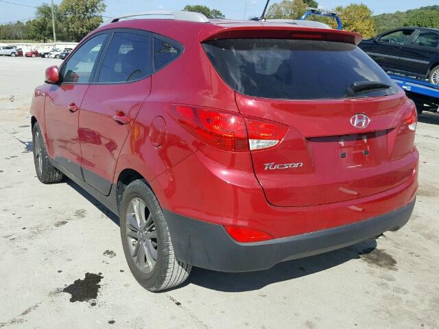 KM8JU3AG6EU808192 - 2014 HYUNDAI TUCSON GLS RED photo 3