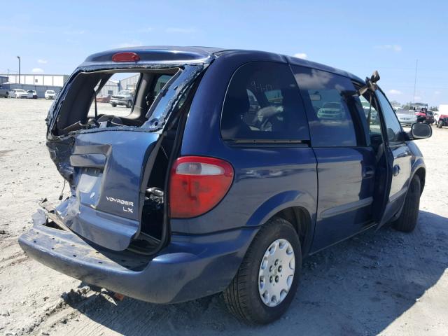 1C4GJ45393B165771 - 2003 CHRYSLER VOYAGER LX BLUE photo 4