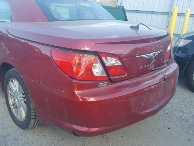 1C3LC55R28N104856 - 2008 CHRYSLER SEBRING TO RED photo 9