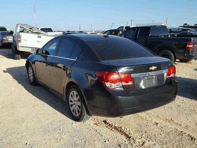 1G1PF5S95B7153191 - 2011 CHEVROLET CRUZE LT BLACK photo 3