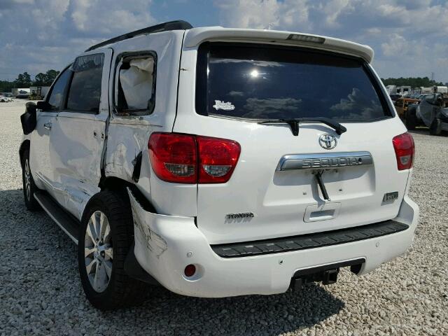 5TDKY5G1XAS027184 - 2010 TOYOTA SEQUOIA WHITE photo 3