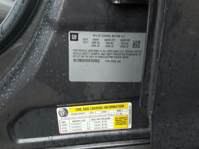 1G1ZB5E07CF250563 - 2012 CHEVROLET MALIBU LS 灰色 照片 10