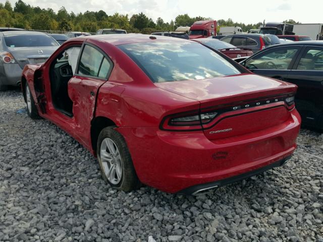 2C3CDXBG1FH776649 - 2015 DODGE CHARGER SE RED photo 3