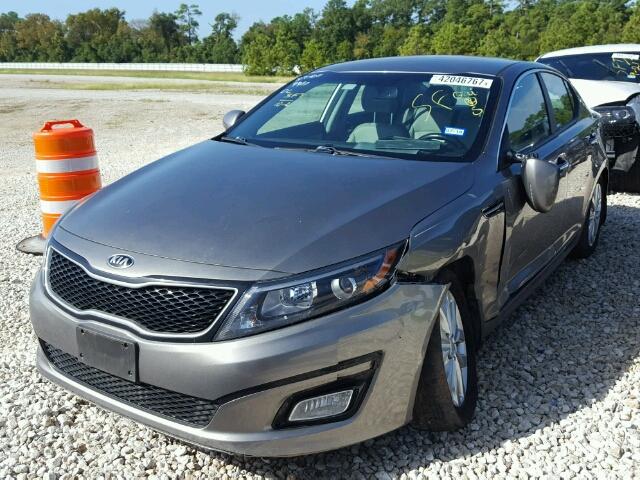 5XXGN4A75EG333545 - 2014 KIA OPTIMA GRAY photo 2