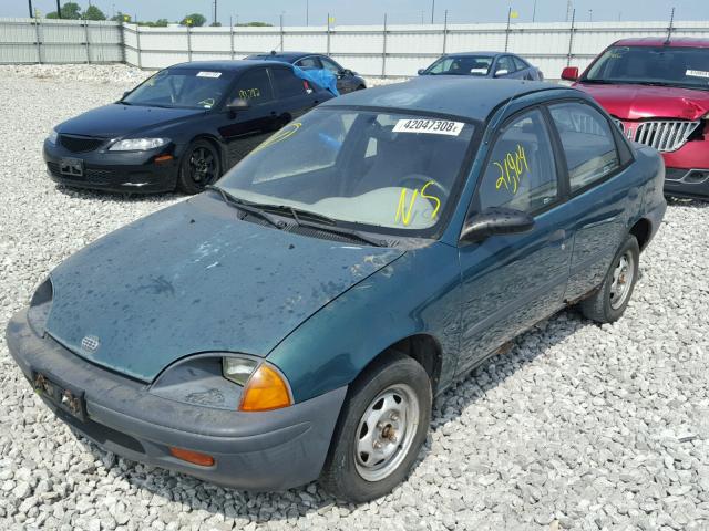 2C1MR5295T6710343 - 1996 GEO METRO BASE GREEN photo 2