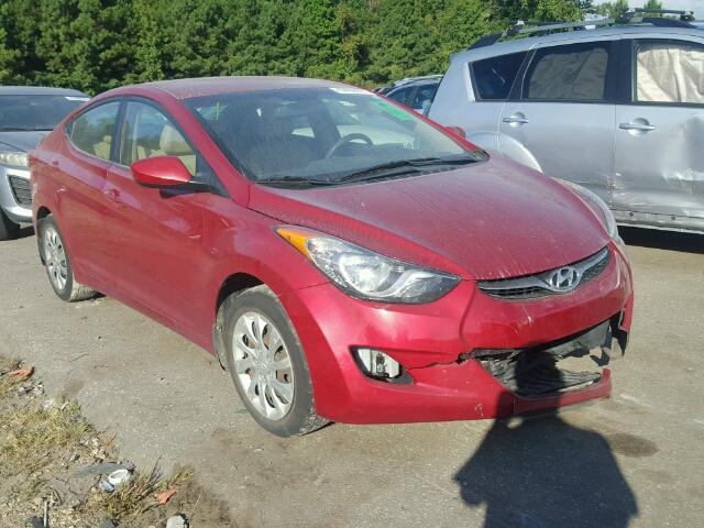 KMHDH4AE3DU664864 - 2013 HYUNDAI ELANTRA GL RED photo 1