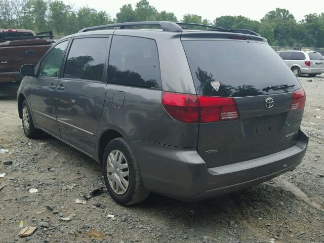 5TDZA23C05S289312 - 2005 TOYOTA SIENNA CE CHARCOAL photo 3