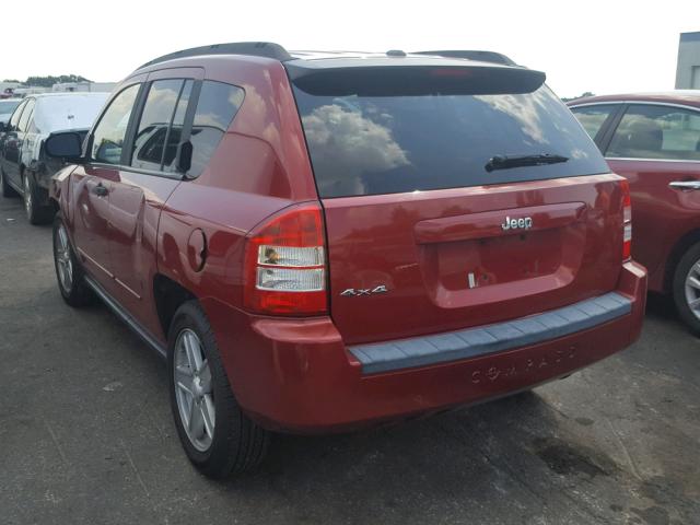 1J8FF47W78D512958 - 2008 JEEP COMPASS SP RED photo 3