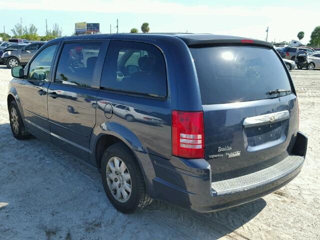 2A8HR44H78R652916 - 2008 CHRYSLER TOWN & COU BLUE photo 3