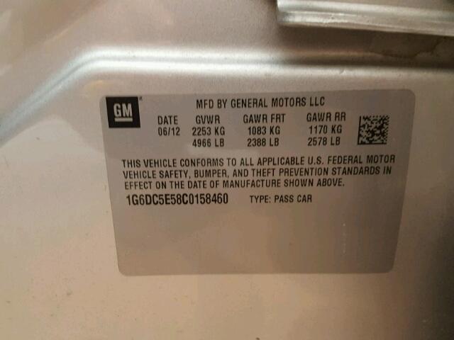 1G6DC5E58C0158460 - 2012 CADILLAC CTS GRAY photo 10