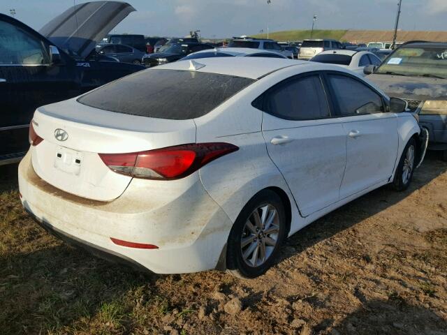 5NPDH4AE8FH630534 - 2015 HYUNDAI ELANTRA WHITE photo 4