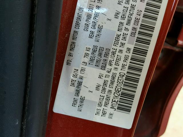 JM1DE1KZ4E0183740 - 2014 MAZDA MAZDA2 SPO 红色 照片 10