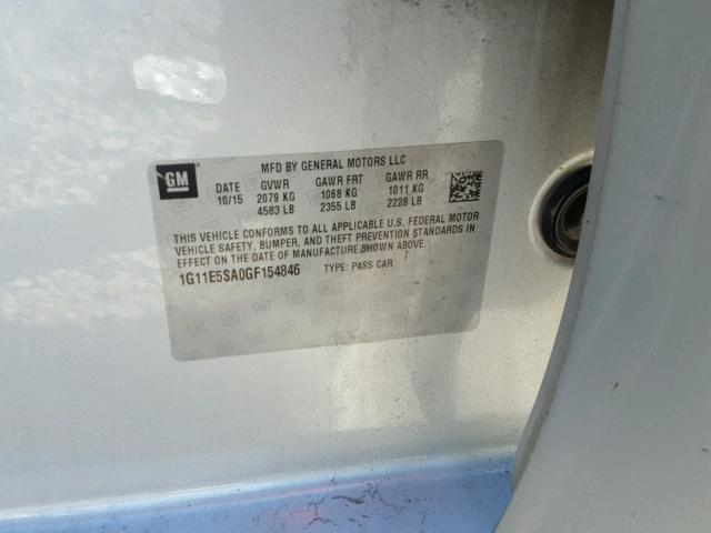 1G11E5SA0GF154846 - 2016 CHEVROLET MALIBU LIM 银色 照片 10