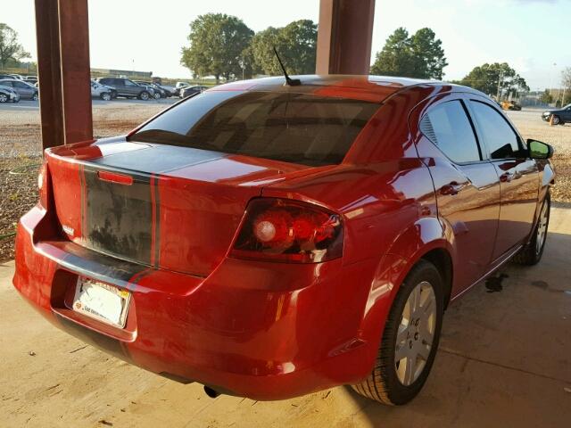 1C3CDZAB7DN628897 - 2013 DODGE AVENGER RED photo 4