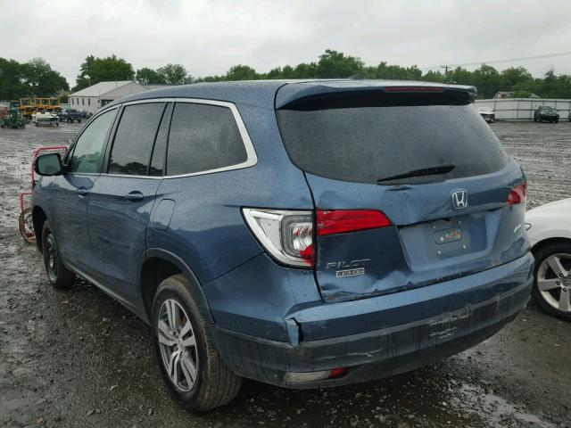 5FNYF6H78GB024192 - 2016 HONDA PILOT EXLN BLUE photo 3