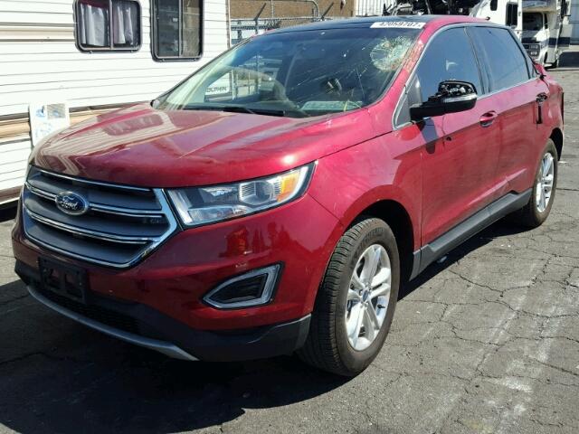 2FMTK3J87FBC35057 - 2015 FORD EDGE RED photo 2