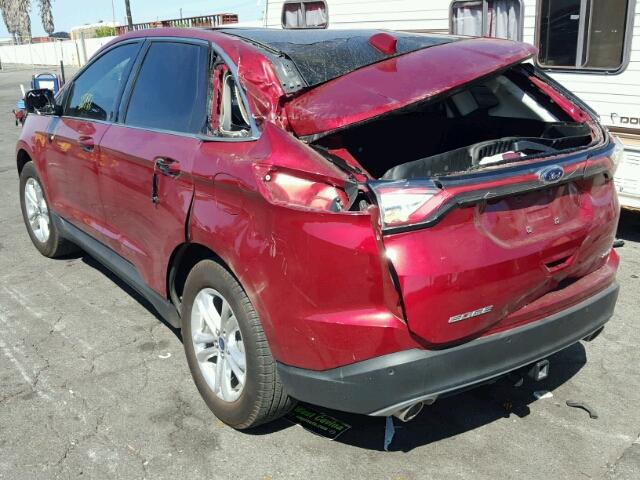 2FMTK3J87FBC35057 - 2015 FORD EDGE RED photo 3