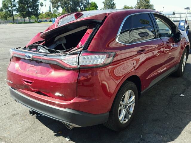 2FMTK3J87FBC35057 - 2015 FORD EDGE RED photo 4