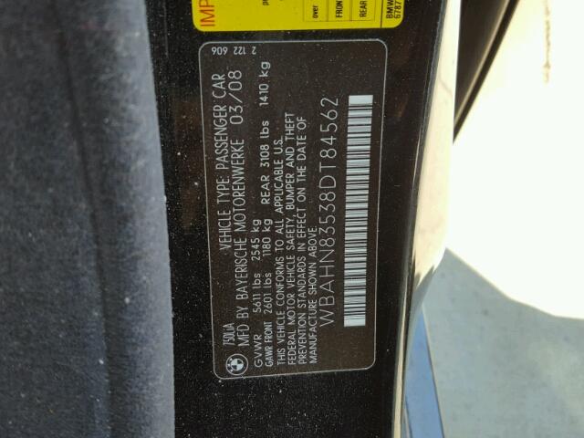 WBAHN83538DT84562 - 2008 BMW 750 LI BLACK photo 10