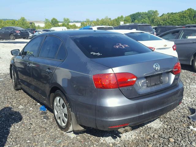 3VW2K7AJ2CM337772 - 2012 VOLKSWAGEN JETTA BASE 灰色 照片 3