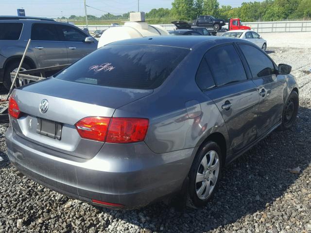 3VW2K7AJ2CM337772 - 2012 VOLKSWAGEN JETTA BASE GRAY photo 4