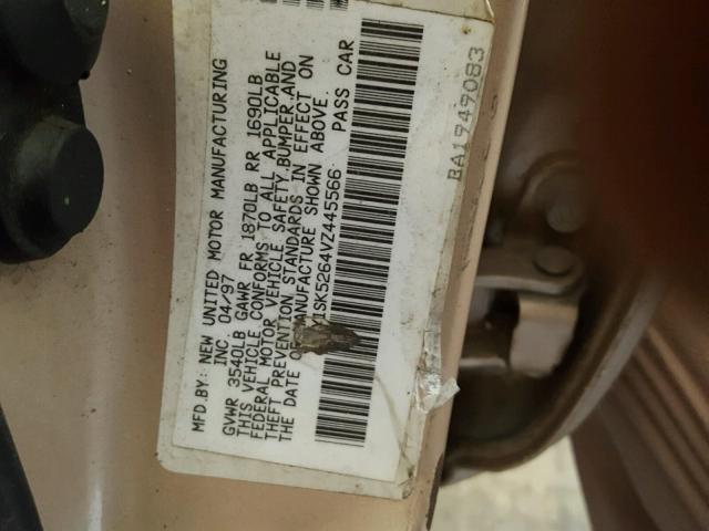 1Y1SK5264VZ445566 - 1997 CHEVROLET GEO PRIZM GOLD photo 10