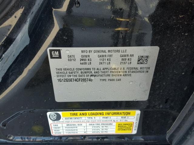 1G1ZG5E74CF285740 - 2012 CHEVROLET MALIBU LTZ 棕色 照片 10