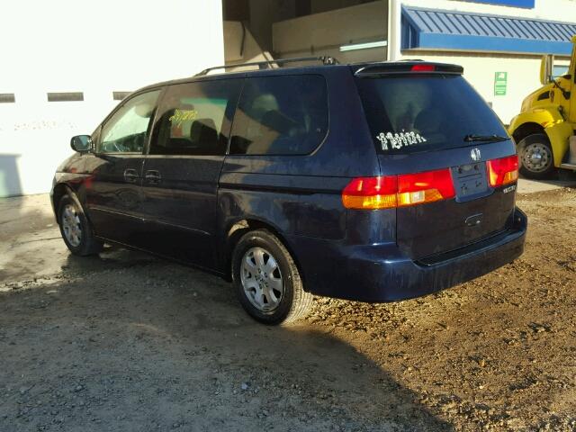 5FNRL18834B097877 - 2004 HONDA ODYSSEY EX BLUE photo 3